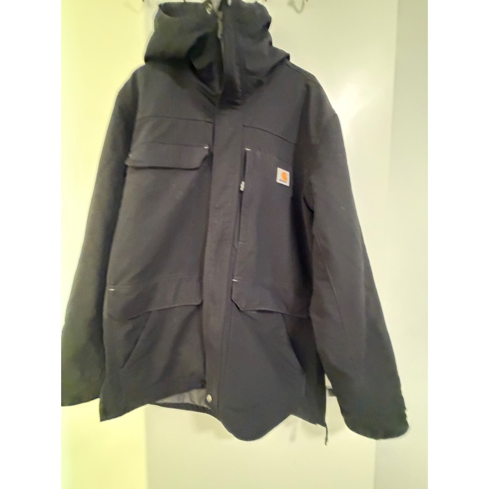 Carhartt Super Dux Relaxed Fit Insulated Hooded Jacket Black Mens Medium